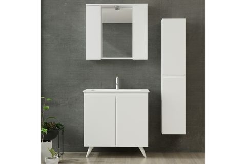 NİKA BANYO DOLABI AY2K109, BOY BEYAZ, 85 CM
