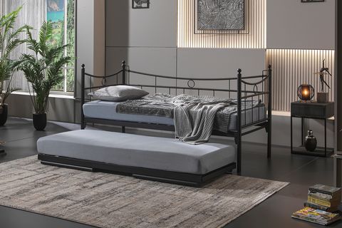 DAİLY DAYBED METAL YAVRULU KARYOLA, SİYAH, 90X200