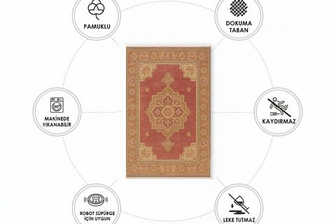 KLASİK MOTİFLİ DOKUMA TABAN HALI, 411 YNG, 60X120 CM