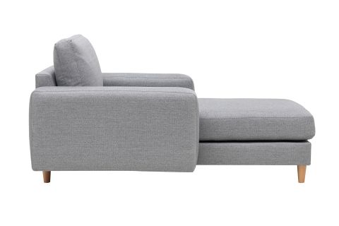 MERLİN DAYBED, KALIN KOL, NATUREL AYAK, KETEN KUMAŞ, GRİ
