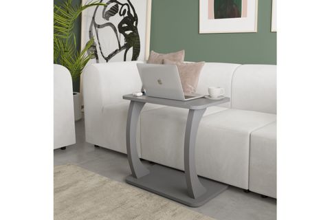 HULK TEKERLEKLİ GENİŞ YAN SEHPA, ANTRASİT