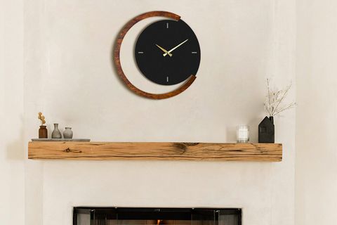 ARTEPERA MOON TİME AHŞAPLI METAL DUVAR SAATİ