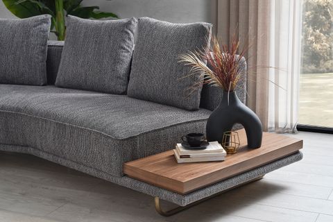 SOLİD DÖRTLÜ KANEPE, KOYU GRİ