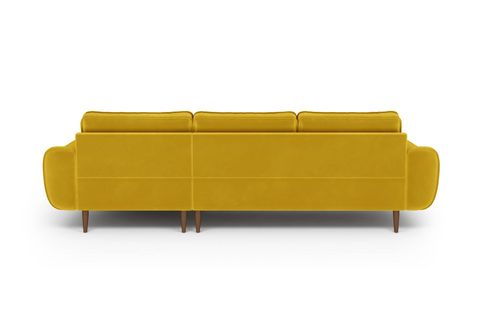 KLEM KADİFE KÖŞE KOLTUK, 280X171, AHŞAP AYAK, HARDAL