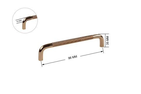 ZİRVE BİEN ALÜMİNYUM KULP, ALTIN, 96 MM