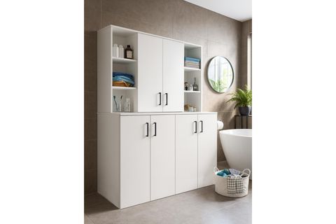 SANDA ÇAMAŞIR VE KURUTMA MAKİNESİ BANYO DOLABI, BEYAZ