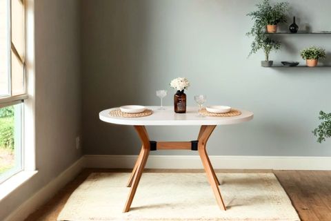 NİCOLY NATURAL BEYAZ MASA SANDALYE TAKIMI, 80X130