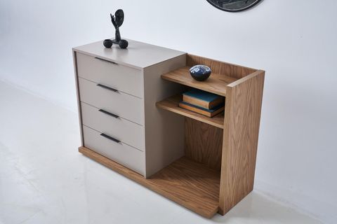 RENATA MODERN 2 RAFLI ŞİFONYER, MEŞE VİZON, 4 ÇEKMECELİ