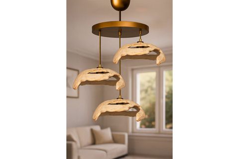 CAVORA HANDMADE ÜÇLÜ KARBON BETON AVİZE