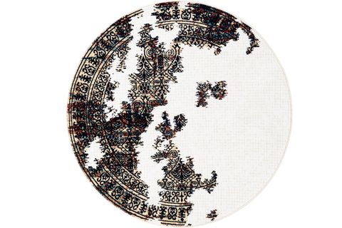 ETHNIC DOKUMA MAKINE HALISI, YUVARLAK, KREM, 160X160, 1939KR