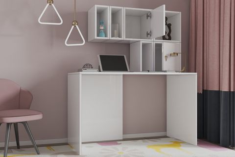 MİNİMALİST ÇALIŞMA MASASI, TASARIM BEYAZ
