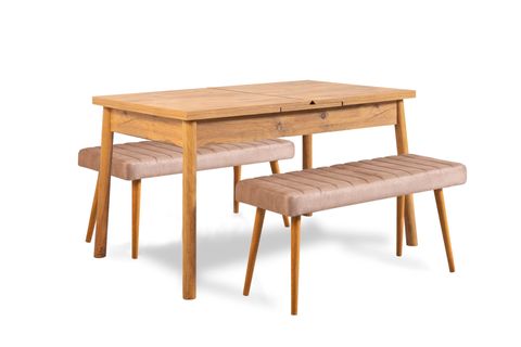 STORMİ MUTFAK MASA TAKIMI, ATLANTİK TAŞ RENGİ SOHO 0900, 120X75
