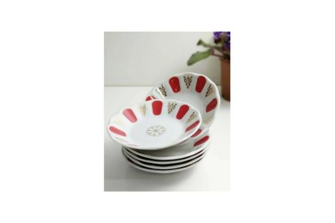 PORLAND KIRMIZI YALDIZ ÇAY TABAĞI 11CM TEKLİ 04POR005231