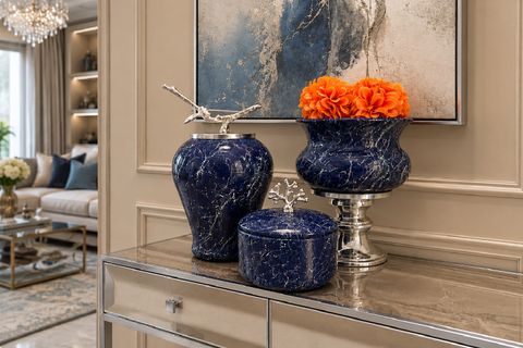 LACİVERT MERMER SALON SETİ, GÜMÜŞ