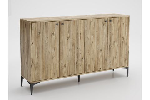 HESTİA 4 KAPAKLI 160 CM KONSOL ATLANTİK ÇAM SİYAH