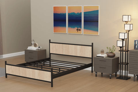 GM 305 MODERN ÇİFT KİŞİLİK METAL SİYAH SONOMO KARYOLA 150X200