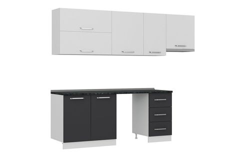 MİNAR 255 CM MUTFAK DOLABI BEYAZ ANTRASİT 255 A15