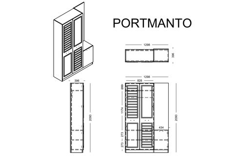 POLO ASKILIKLI AYNALI PORTMANTO VESTİYER