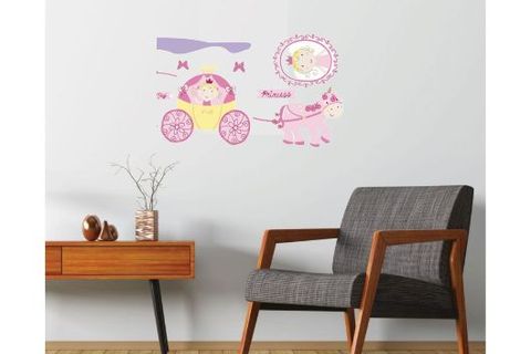 DUVAR SÜSÜ STİCKER PRENSES DESENLİ PVC 70X50X0 5 CM