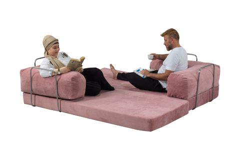 LİNA ÇOK AMAÇLI YATAKLI AKTİVİTE KOLTUĞU, PEMBE, 90X200