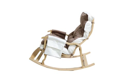 MOSSO AHŞAP ÇİFT MİNDERLİ SALLANAN SANDALYE, KAHVE KREM