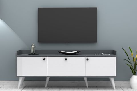 EFES TV ÜNİTESİ, GRİ BEYAZ, 160 CM
