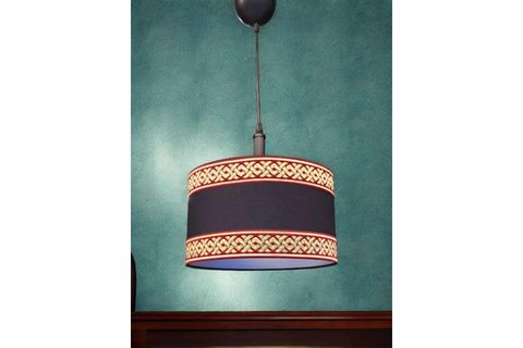 BORDO GOLD DOKUMA ŞERİTLİ SARKIT AVİZE, SİYAH