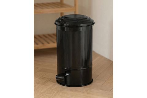 THE MİA STRİPE MUTFAK VE BANYO ÇÖP KOVASI, SİYAH, 5 LT