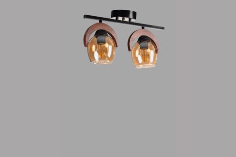 HELENA İKİLİ SIRALI BAL CAMLI PLAFONYER AVİZE
