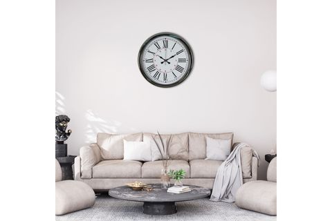 SİLVER ELEGANCE KROM METAL DUVAR SAATİ 40 CM