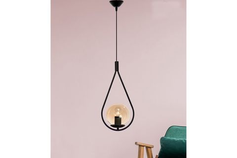 GZHOME NAZAR TEKLİ AVİZE, SİYAH, BAL CAMLI