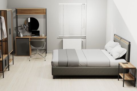 MODULAGO OTEL KOMODİN, İKİLİ, ANTRASİT CEVİZ