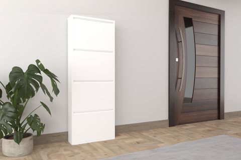 LANİ METAL AYAKKABILIK, 4 KAPAKLI, BEYAZ