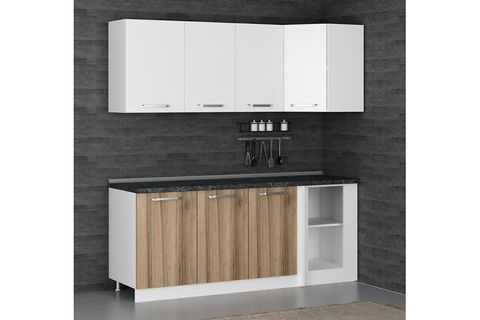 MİNAR 200CM KÖŞE MUTFAK DOLABI BEYAZ DORE K200D1