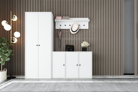 LEONARDO PORTMANTO VESTİYER 246, DOLAPLI, BEYAZ, 163 CM VST1028