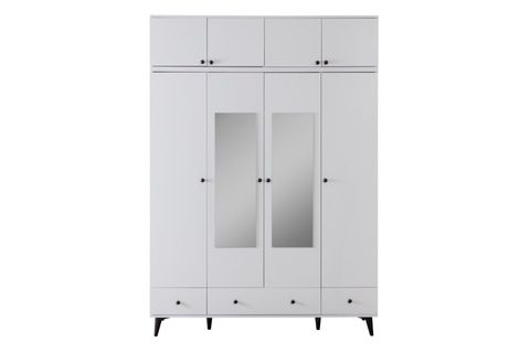 BİANCA AYNALI GARDIROP VE YÜKLÜK, 4 KAPAKLI
