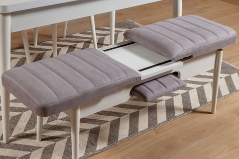SEMBOL AÇILIR BENCH, BEYAZ SOHO GRİ
