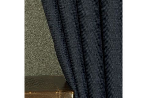 MASSARELLİ KETEN SIK PİLE FON PERDE, KOYU LACİVERT, 150X260
