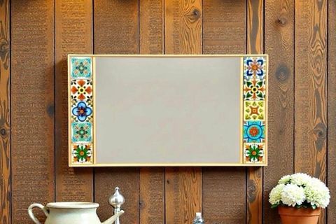 ALORE KONSOL ÜZERİ EL YAPIMI MASİF SALON AYNASI