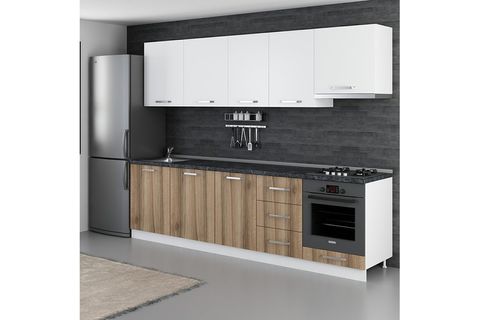 MİNAR EZGİ 280 CM MUTFAK DOLABI BEYAZ DORE 280-D5