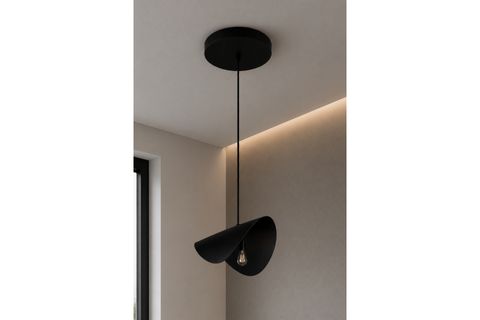 VELARİS TEKLİ SARKIT AVİZE, SİYAH METAL