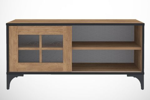 REVİVAL METAL AYAKLI SÜRGÜLÜ TV ÜNİTESİ, 100 CM, MEŞE