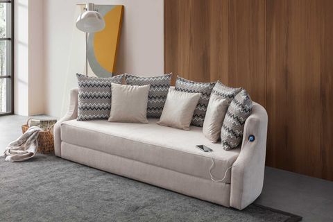 LETTO VİP AKILLI YATAKLI ÜÇLÜ KANEPE, KREM