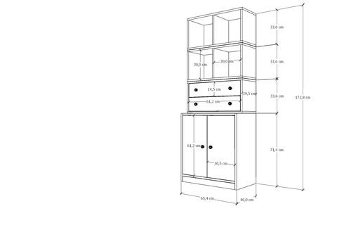 ZARA MATRİX HOME OFFİCE KİTAPLIK DOLABI ÇOK BÖLMELİ EV OFİS ÜNİTESİ PNR KTP 1129