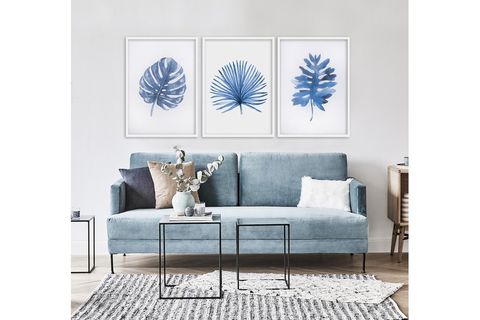 ÜÇLÜ BLUE LEAF ÇERÇEVELİ POSTER PANO SETİ 20X30