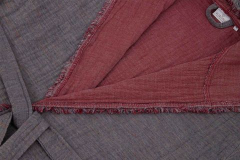 ECOCOTTON MUNA ERKEK BORNOZ, PAMUK INJECT, BORDO ANTRASİT, XXL