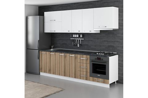 MİNAR DEFNE 260 CM MUTFAK DOLABI BEYAZ DORE 260-D5