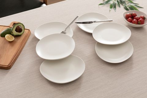 KİTCHEN ESSENTİALS STONEWARE MAT YEMEK TAKIMI, EKRU, 24 PARÇA