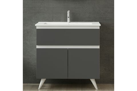 NİKA BANYO DOLABI ALT 85CM AY2K1Ç ETJ BEYAZ ANTRASİT
