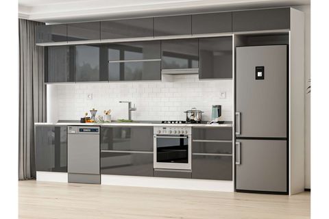 ALVİNKA 410X240 CM MUTFAK DOLABI, MB E90S60S60 1 ANTRASİT SUNTALAM